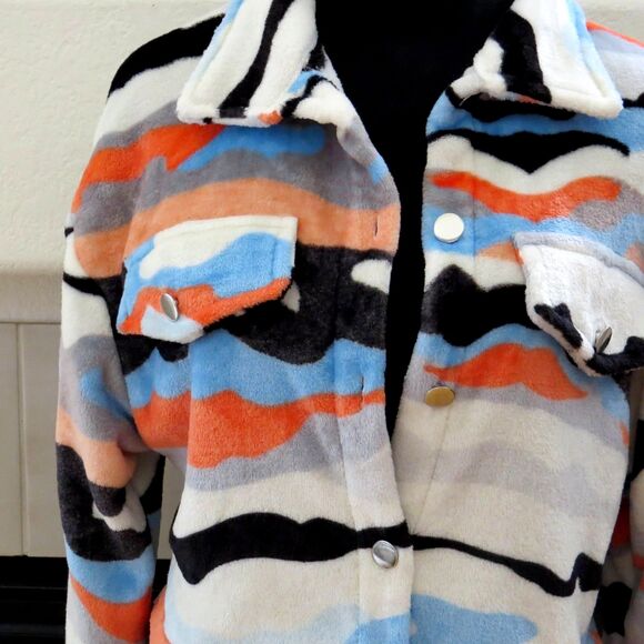 Shein Women's Plush Fleece Cropped Jacket Medium - Picture 2 of 7